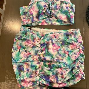 Size 1 torrid swimsuit- underwire top, skirt bottom.